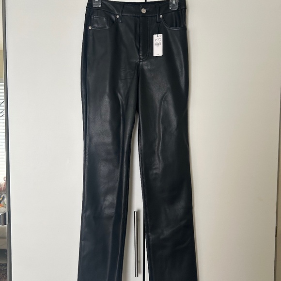 Express Mid-Rise Faux Leather Straight Leg Pants - Picture 1 of 2